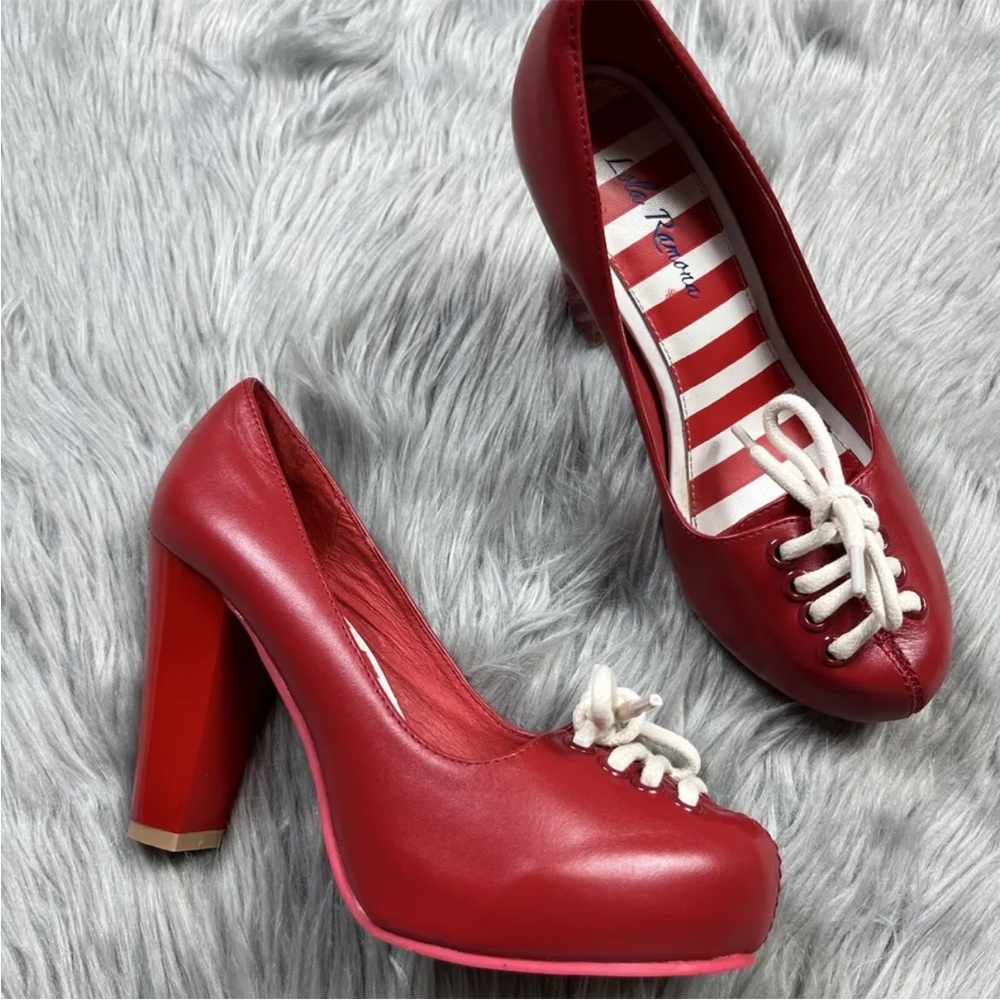 Lola Ramona Red Vintage Retro Style Heels Size EU 36